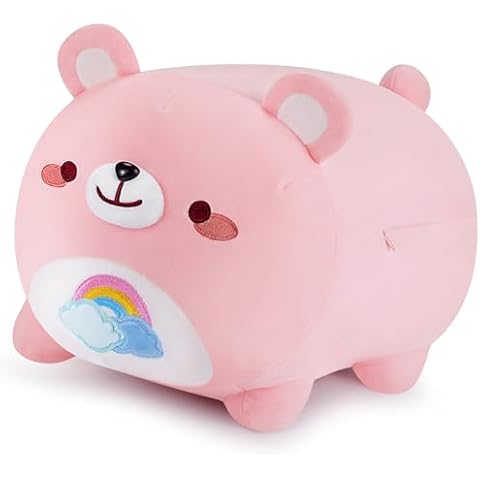 Auspicious beginning Bear Plush Stuffed Animal-20'' Bear Plush Pink Rainbow Bear Plushie, Cute Bear Anime Plush Stuffed Animals, Panda Plushies, Gifts for Girlfriend Birthday Gifts for Kid Cover