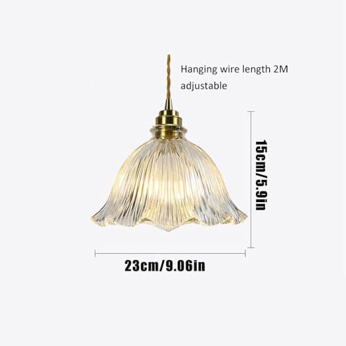 Lampe suspendue réglable en verre de style ferme pour chambre