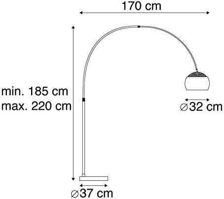 Qazqa - Modern Arc Floor Lamp I Arc Floor Light Steel I Nickel Matt I Satin Adjustable - Grande- - Modern - Suitable for LED E27 | 1 Light - Stainless Steel Arc lamp - Suitable for Living Room I