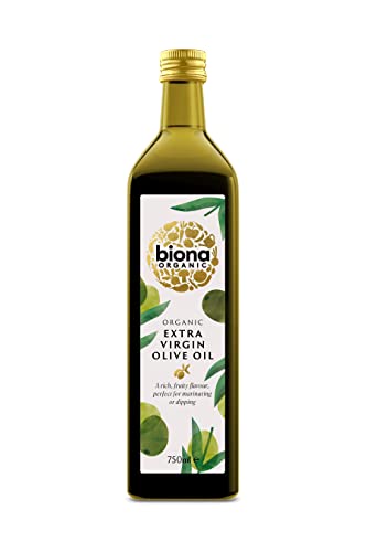 Biona Organic Extra Virgin Olive Oil 750ml - Cold Pressed - From Organically Grown Mediterranean Olives - Rich Fruity Flavour - For Marinating and Dipping