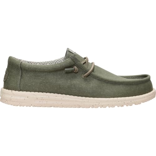 Image of HEYDUDE Men's Wally Stretch Canvas Loafers | Lightweight Slip On Shoes | Casual Walking, Travel & Everyday Style