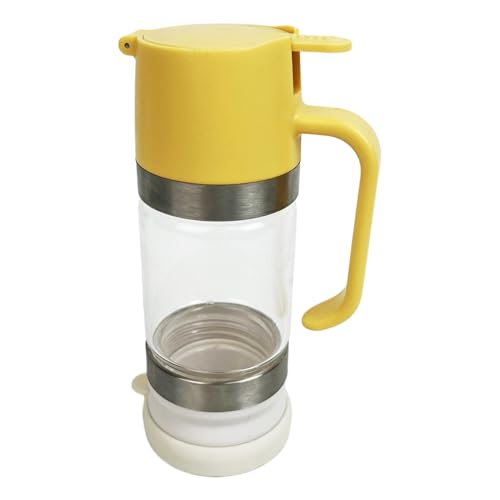 Dispensador de miel en - Contenedor de jarabe resistente a fugas en maceta transparente con botón de 9 Oz, vertedor de líquido de arce | Cocina para mesa de colazion