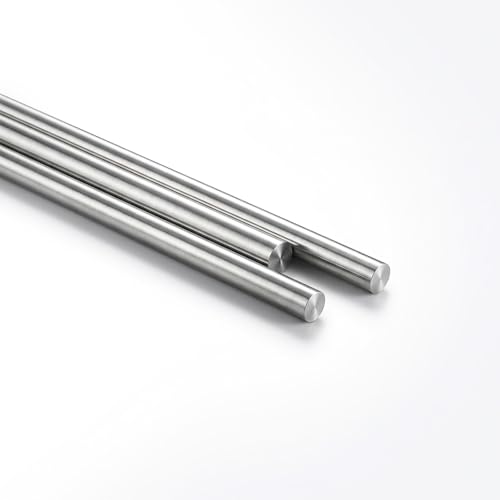 ENIPEDITA 3 Pcs 316 Stainless Steel Rod, Metal Shaft Rods, 1/4 x 36 Inches Solid Round Bar for Metal Working and DIY Craft Industry