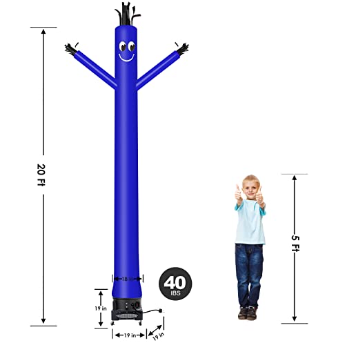 Image of MOUNTO 20ft Air Inflatable Tube Guy Puppet Dancing Man with 1HP Blower Complete Set (Blue)