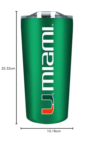 Vaso de acero inoxidable Campus Colors de 18 oz verde Miami Hurricanes 8