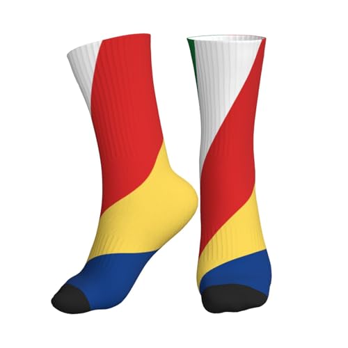 JDNFDR Chaussettes de sport, chaussettes de marche, unisexe, motif drapeau des Seychelles, chaussettes de sport, chaussettes de travail, pour le yoga, l'escalade, le travail