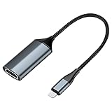 HDMI Adapter für iPhone, 1080P Digital AV Video Sync Screen HDMI Kabel Converter Connector für alle iPhone/Pad zu TV/Monitor/Projektor, iPhone14, 13, 12, 11, YouTube TV Ausgang, Aluminium
