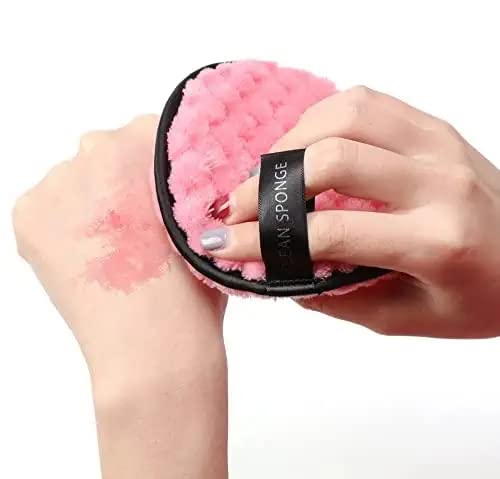 ayushicreationa Face Cleansing Reusable Sponge Puff Makeup Washing Pad Deep Cleansing & Exfoliating Double Layer Reusable Removal Wipes Sponge For Women's Pack Of 2