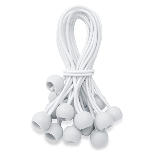 EMEKIAN Tarpaulin Bungee Balls 20pk, 6" / 15cm Heavy Duty UV Resistant Tarp Bungee Cord with Balls