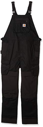 Carhartt Men s Steel Rain Defender Bib Overall, Black, 34 x 30