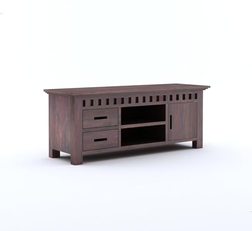 Image of Solid Rosewood Sheehsam TV Entertainment Unit| TV Stand Table| Sideboard Cabinet| Wooen TV Cabinet with Storage for Living Room & Office -Walnut1