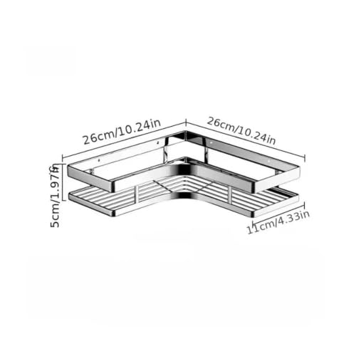 Soporte triangular ZG4628A2 con adhesivo resistente para baño sin taladro 4