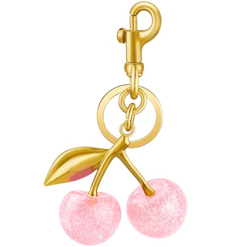 Image of TINKRSTUFF Cherry Bag Charm Cute Key Chains Cherry Purse Charms for Handbags, Strawberry Keychain Best Gifts