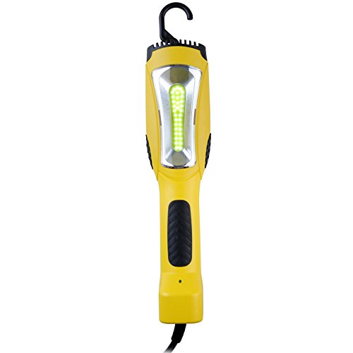 Aceland Portable Corded LED Work Light with Outlet in Handle, COB LED, 1200 Lumen 6ft 116AWG 3C SJTW Cord Handheld Work Light, Magnetic on Back