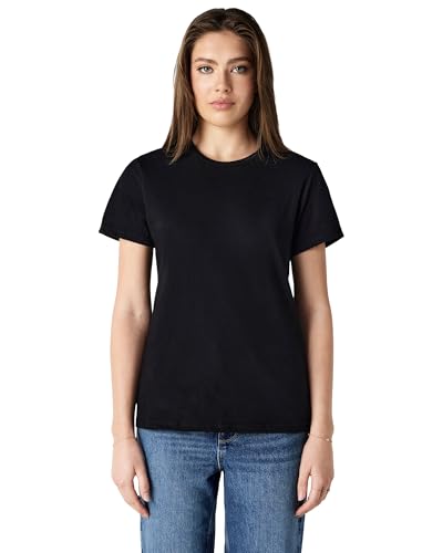 Image of Gildan Men's Round Neck Cotton Half Sleeve T-Shirt - Soft & Breathable Fabric | Casual & Comfortable Fit | Perfect Black | XL