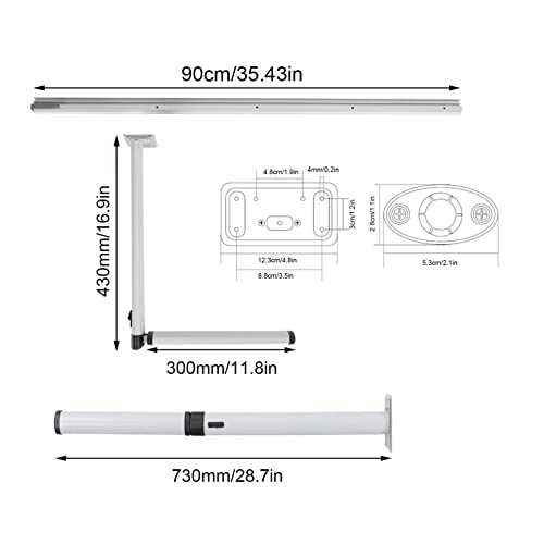 Abnehmbare Tischbeine für Wohnwagen, Wohnmobil, Yachten, Reisen, Outdoor, Camping, 360° Drehbar, Klappbar, Höhenverstellbare Tischbeinhalterung aus Aluminiumlegierung, 730 Mm,