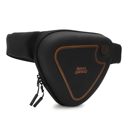 Image of Royal Enfield Classic Sling Gold Cross Body Bag | Capacity: 0.9L- For carrying essentials | Utilities: Adjustable Strap with Snap Buckle & RE trims for Comfortable Stable fit | ROSE GOLD One Size