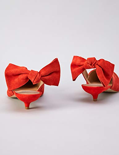 FIND Suede Kitten Heel - Scarpe con Cinturino alla...