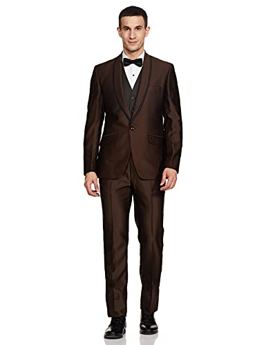 Image of Raymond Men's Polyester Blend 3PCS 2BTN C&S SHWL CLLR /PPNG &WCT-CNT FT Suit
