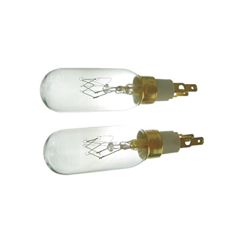 Yourspares 2-Pack T-Click 40 W 240 V Bulb for American-Style Fridge/Freezer – Replacement Internal Light – Fits Large US Style Fridges
