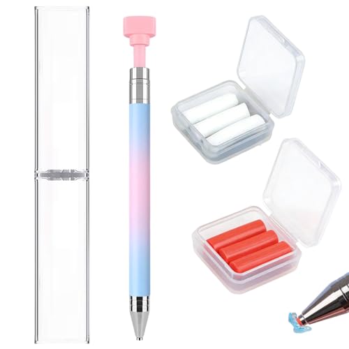 Reccisokz Bolígrafo de para decoración de uñas, diamantes de imitación recargables y aplicador de, lápiz ligero para manicura