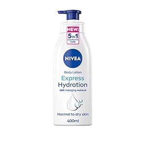 NIVEA Express Hydration Body Lotion (400ml), Fast Absorbing NIVEA Moisturiser for Dry Skin Made with Deep Moisture Serum and Sea Minerals, Smooth Skin NIVEA Body Lotion