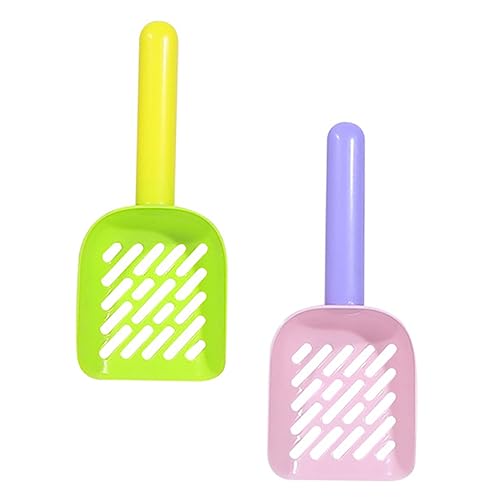 Milisten 2個 猫砂シャベル 猫用ペット用品 ゴミ キャットニップ 猫のおもちゃ 猫砂の塊 猫すくい 猫のおやつ エンドウ おしっこ ペレットの猫砂 プラスチック製の猫砂スクーパー Pp