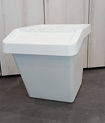 IKEA Sortera Abfalleimer mit Deckel, Plastik, weiß, 55 x 39 x 45 cm