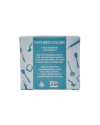 Natural Liquid Food Coloring Set – Plant-Based, Dye-Free, Non-GMO, Allergen-Free, 3 Bottles (Red, Yellow, Blue), 1.265 oz – India Tree Nature’s Colors