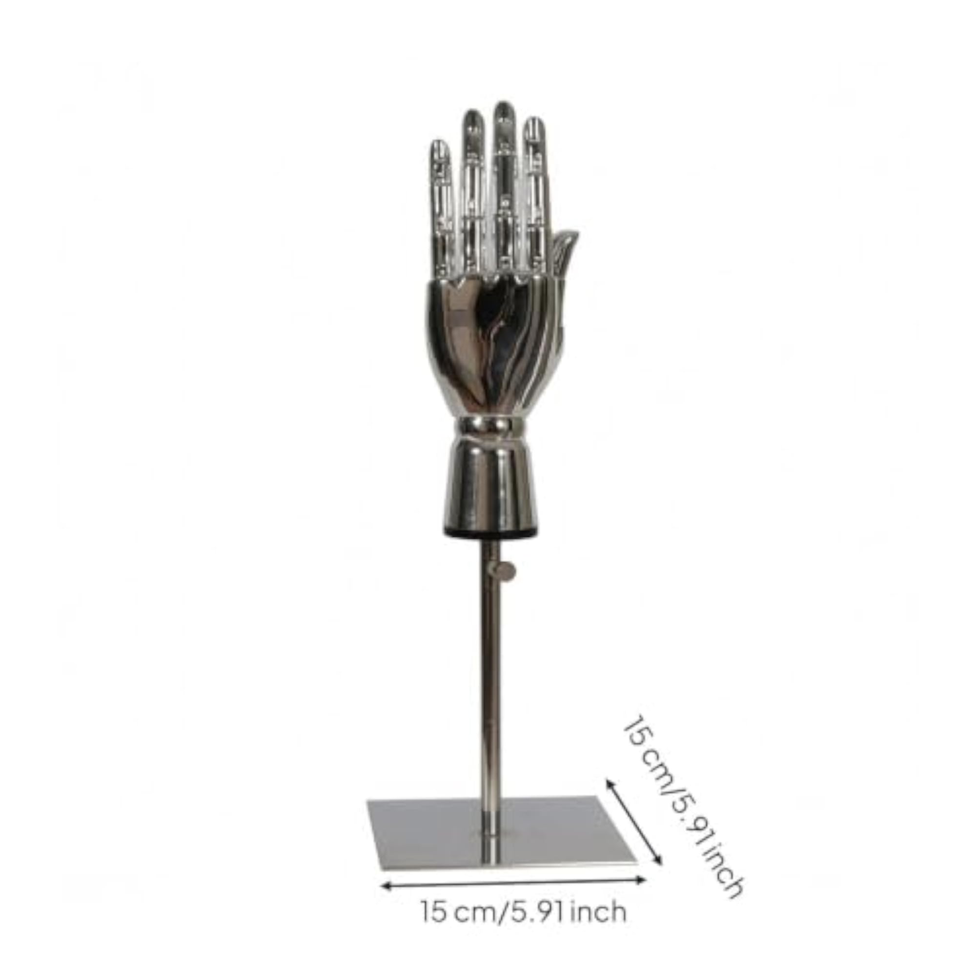Hand Jewelry Display Stand with Electroplated Silver Finish