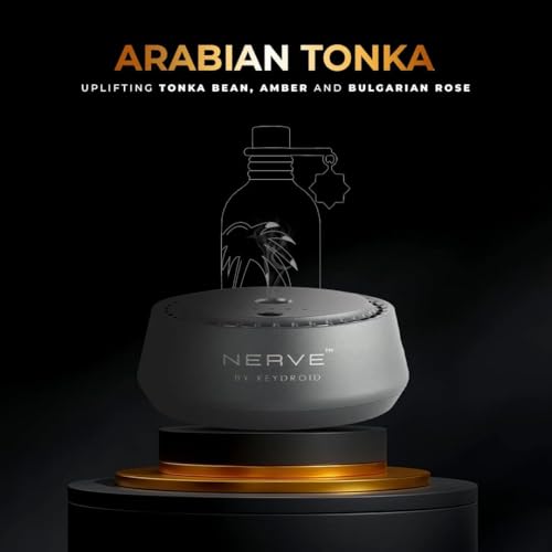 Image of Keydroid Nerve Mindful Fragrances 30ml | Arabian Tonka Scent | Car Aroma Diffuser | Aromachology based | Long-Lasting, Anti-Odour Perfume | Rechargeable & Refillable | Air Freshener Car Accessories