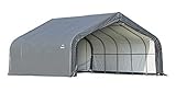 ShelterLogic 18' x 20' x 10.5' Garage-in-a-Box Side-by-Side Waterproof Easy Drive Through Access 2-Car Garage