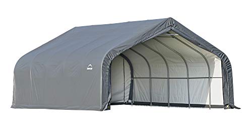 ShelterLogic 18' x 20' x 10.5' Garage-in-a-Box Side-by-Side Waterproof Easy Drive Through Access 2-Car Garage