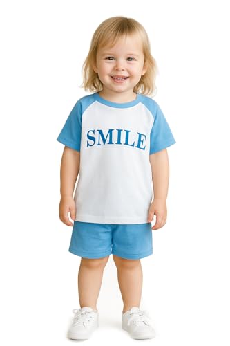 Image of Bold N Elegant Kids Colorblock Half Sleeve Polyester T-shirt Shorts Summer Clothing Set for Infant Toddler Baby Boy Girl
