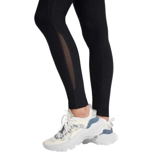 Mondetta Women's Moisture Wicking High Waist Active Legging Pant with Pockets and Mesh Detail (US, Alpha, Small, Regular, Regular, Black)4