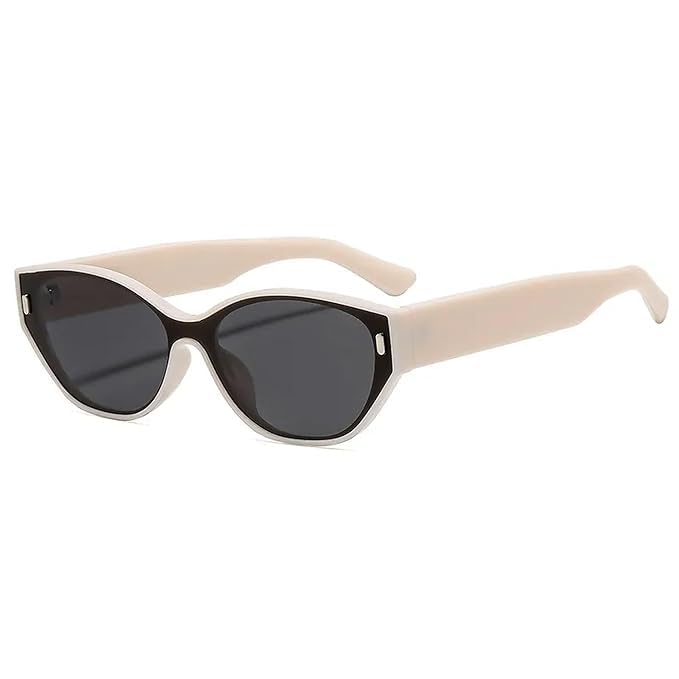 Stylish Cat-Eye Sunglasses for Women | Dual-Tone White Frame | UV400 Protection | Lightweight Fashion Shades-image-48