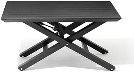 Amazon.com: JOINHOM Patio Coffee Table Height Adjustable - Outdoor ...
