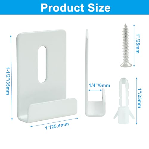 Image of Bivethoi 8 PCS Metal Mirror Clips Mirror Holder Clips Heavy Duty Mirror for Frameless Mirror Clips Wall Mounting Hanger for Mirror Tile Picture Frame Hanging Hardware Kit (White, 1 /4 Inch)
