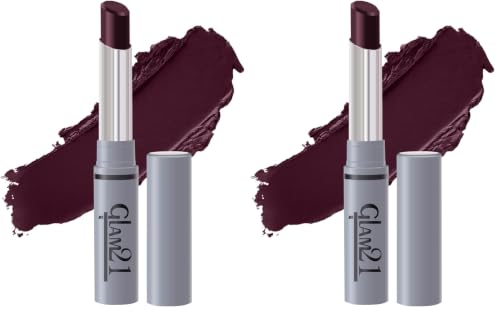 Image of Glam21 Long Lasting Non-Transfer Lipstick|Creamy Matte Formula | Smudge-Free | HD-Colored lips - 2gm|Midtown-21 (Pack of 2)