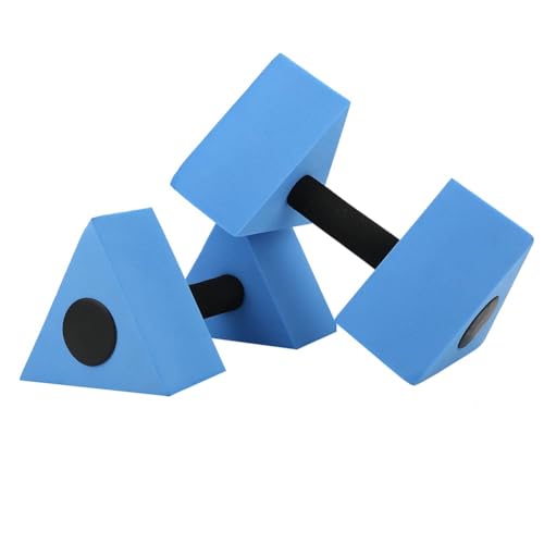 Mancuernas de agua, 2 uds. Mancuernas triangulares para ejercicio acuático, mancuernas de espuma EVA, mancuernas para piscina, mancuernas para entrenamiento acuático, herramienta de Fitness(azul)