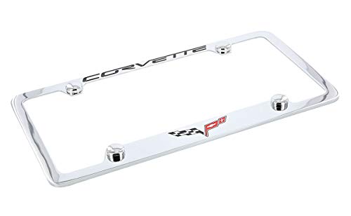 Chevrolet Corvette C6 License Plate Frame Holder (4 Hole/Brass, Chrome/Bottom) #TOP4