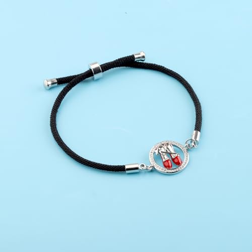 Image of FUSTMW Red Shoe Bracelet Do-roth Gifts Red Slippers Jewelry Movie Fans Inspired Gifts Wand Charm