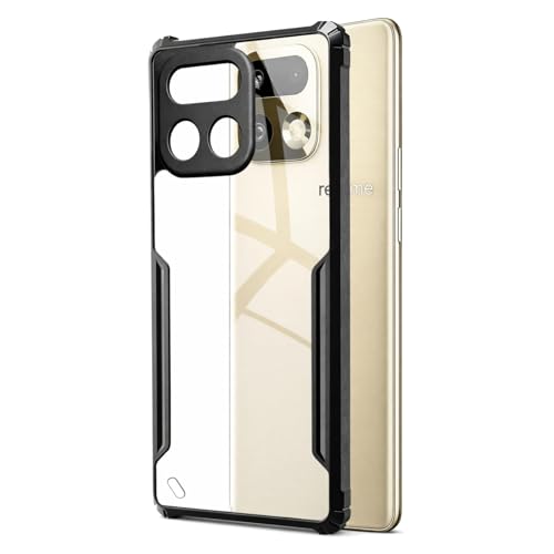 Image of NSTAR Shock Proof Clear Protective Back Case for Realme 16 Pro+ 5G | Realme 16 Pro Plus 5G | Acrylic Crystal Clear 360 Degree Protection- (PC & TPU, Black Bumper)