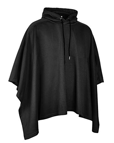 Men's Oversized Batwing Sleeves Hooded Poncho Cape3