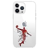 Blingy's iPhone 14 Pro Hülle, Cooles Basketball Spaß Sport Design Transparente Weiche TPU Schutzhülle Kompatibel für iPhone 14 Pro 6,1 Zoll (Basketball Dunk)