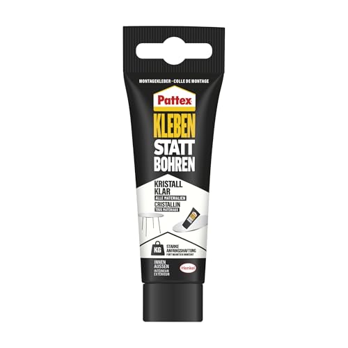 Pattex Kleben statt Bohren Kristallklar, Montagekleber für kristallklare...