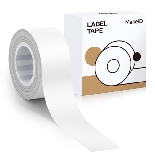 MakeID L1 Q1 E1 - Cinta de etiquetas, 16 mm x 4 m, recargas impermeables laminadas adhesivas personalizadas para oficina, casa, etiquetas adhesivas térmicas de repuesto