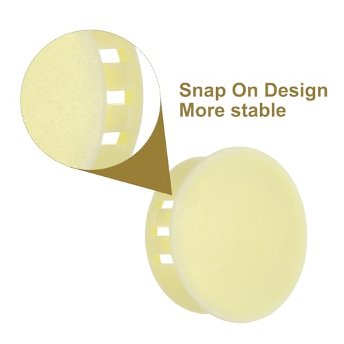 Image of MECCANIXITY 64PCS 28mm(1 3 /32 inch) Beige Plastic Hole Plugs, Flush Type Panel Hole Plugs Insert End Caps for Locking Hole Tubes Furniture Cabinet