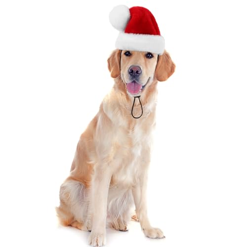 KONVINIT Weihnachtsmütze Hund Klein Weihnachtsmütze für Hunde,Weihnachtsmütze Katze Nikolausmütze Hund Santa Mütze für Welpen Kleine Katzen Hunde,rot Size S