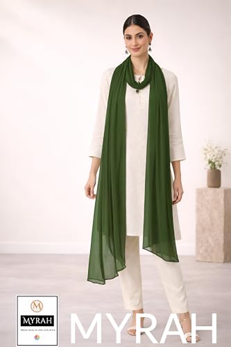 Image of MYRAH Chiffon Solid Casual Daily Use Dupatta For Women's & Girls Length - 2.50 Meter